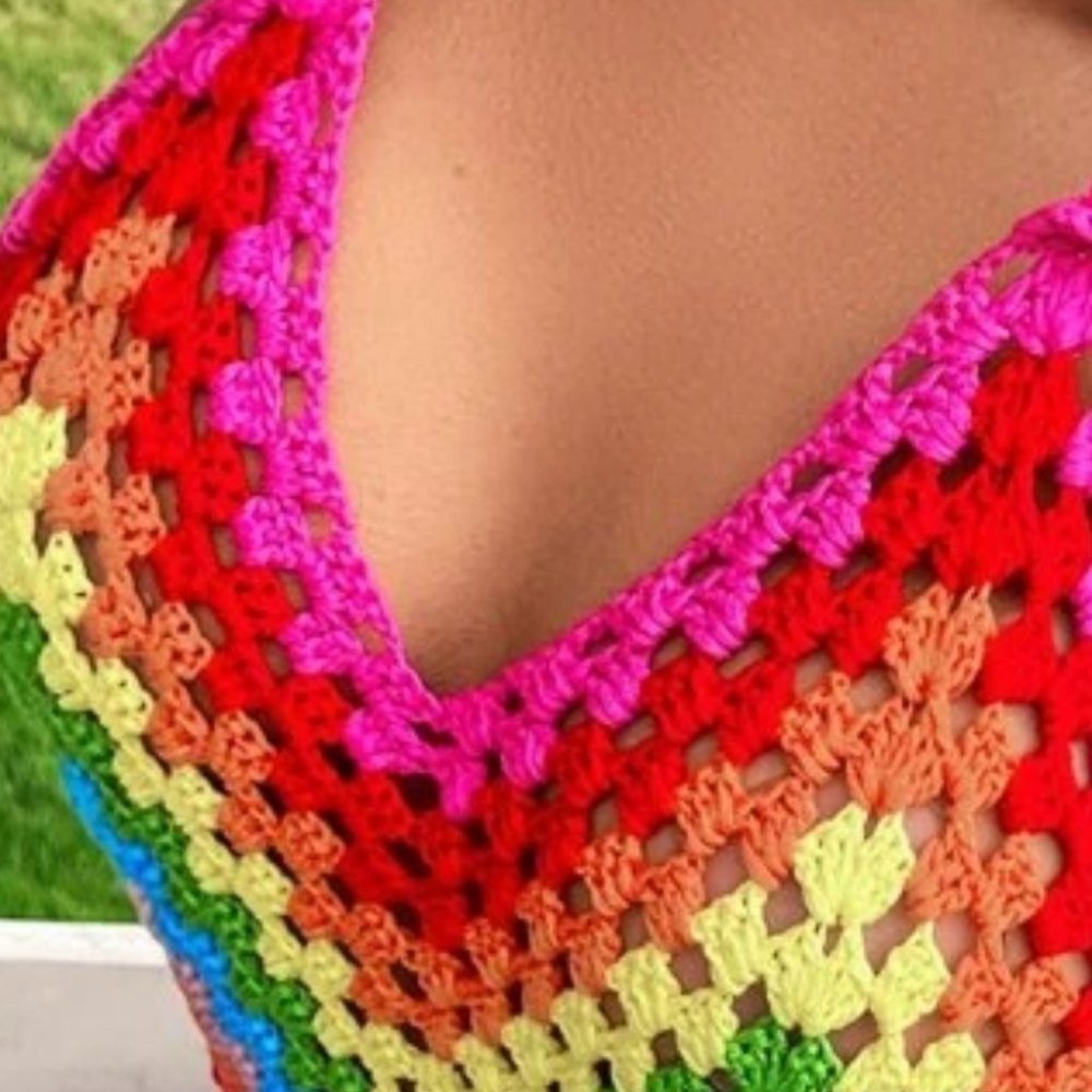 Knit Tassel Tie Backless Knot Waist Cami Bodysuit Romper - Picture 3 of 5